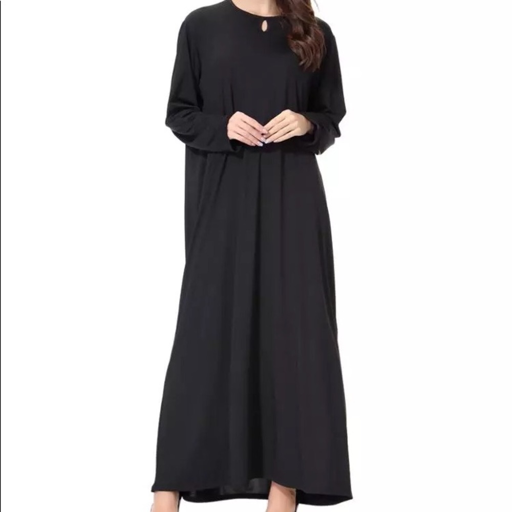 Plain black abayas